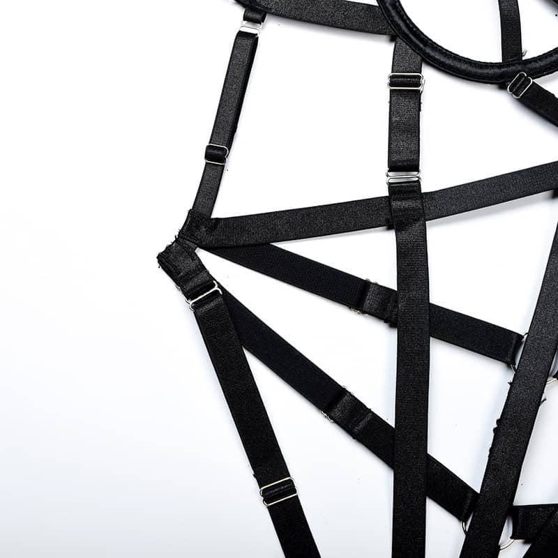 wholesale Intricately Crafted Cross Sexy Strappy Teddy Suit-9