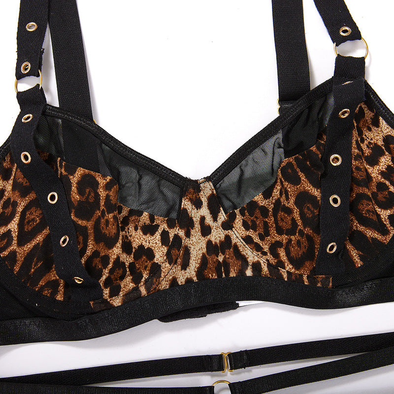 Khaki Leopard Print Perspective Sexy One-