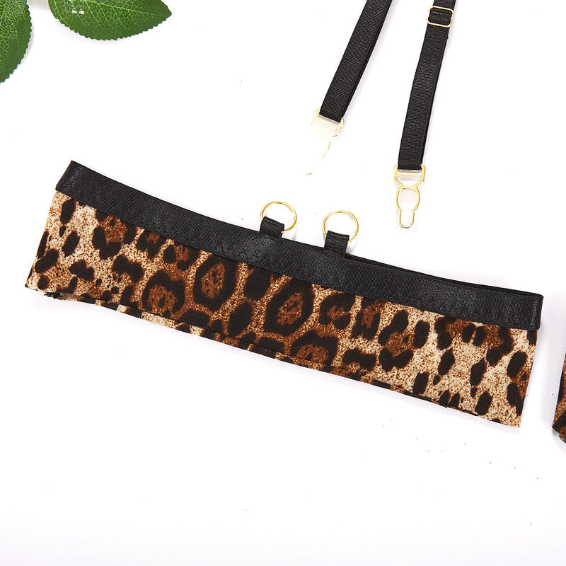 Wholesale Leopard Print Perspective Sexy Bra Sets-11