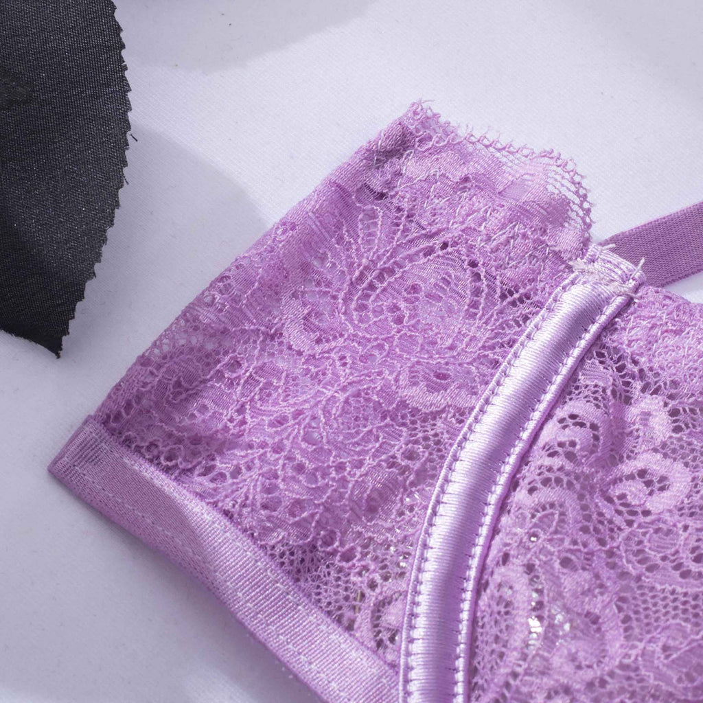 Wholesale Lavender Whisper Sheer Balconette Lingerie Set-13